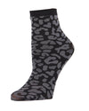 Women's Furocious Leopard Print Stretchy Anklet Sock : Color: Black