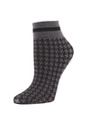 Women's Classic Houndstooth Print Stretchy Anklet Sock : Color: Medium Gray Heather