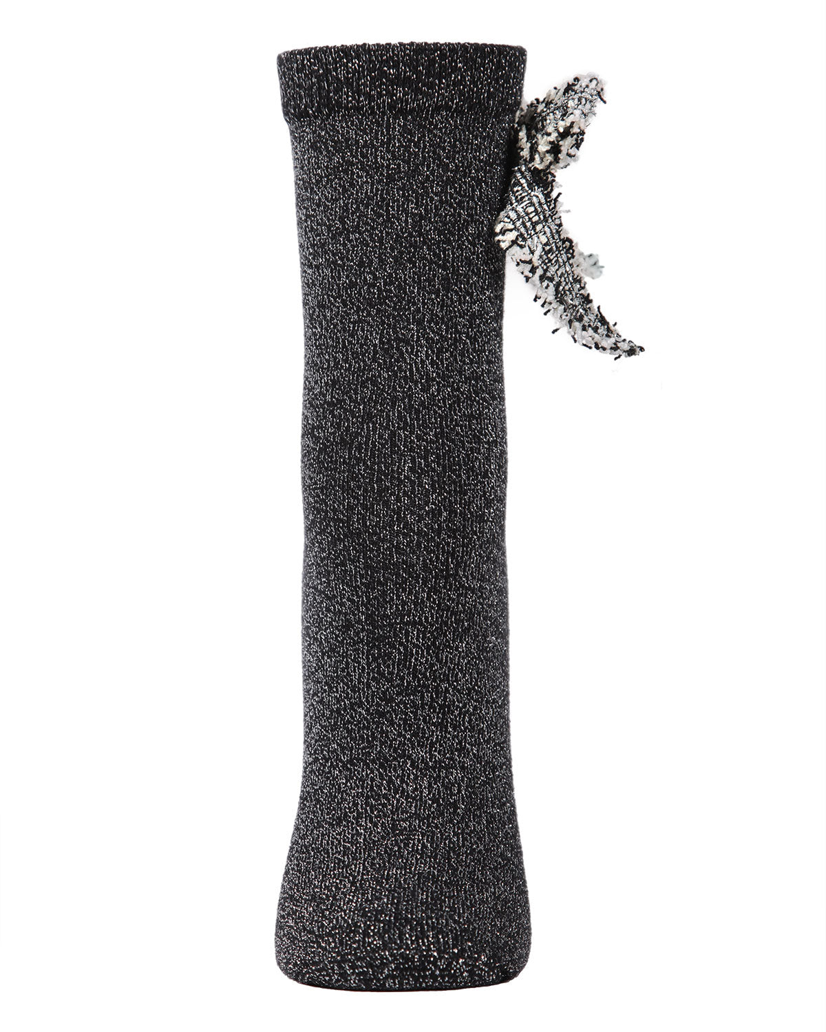 Women's Glitter Dream Bow Cotton Blend Anklet Sock : Color: Black