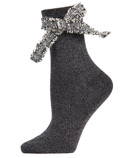 MeMoi Glitter Dream Bow Anklet Socks