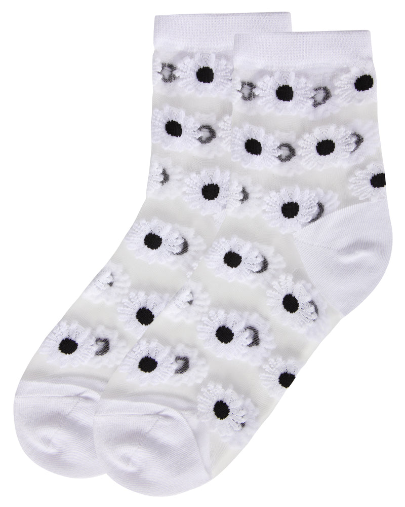 MeMoi Daisy Mono Fine Net Anklet Socks