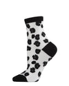 Women's Leopard Mono Fine Net Semi-Sheer Anklet Sock : Color: Black