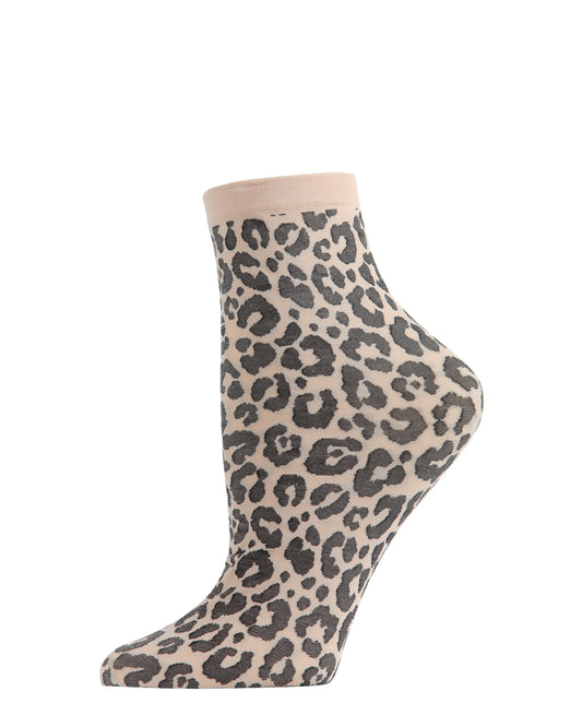 Women's Classic Wild Leopard Print Anklet Sock : Color: Sand