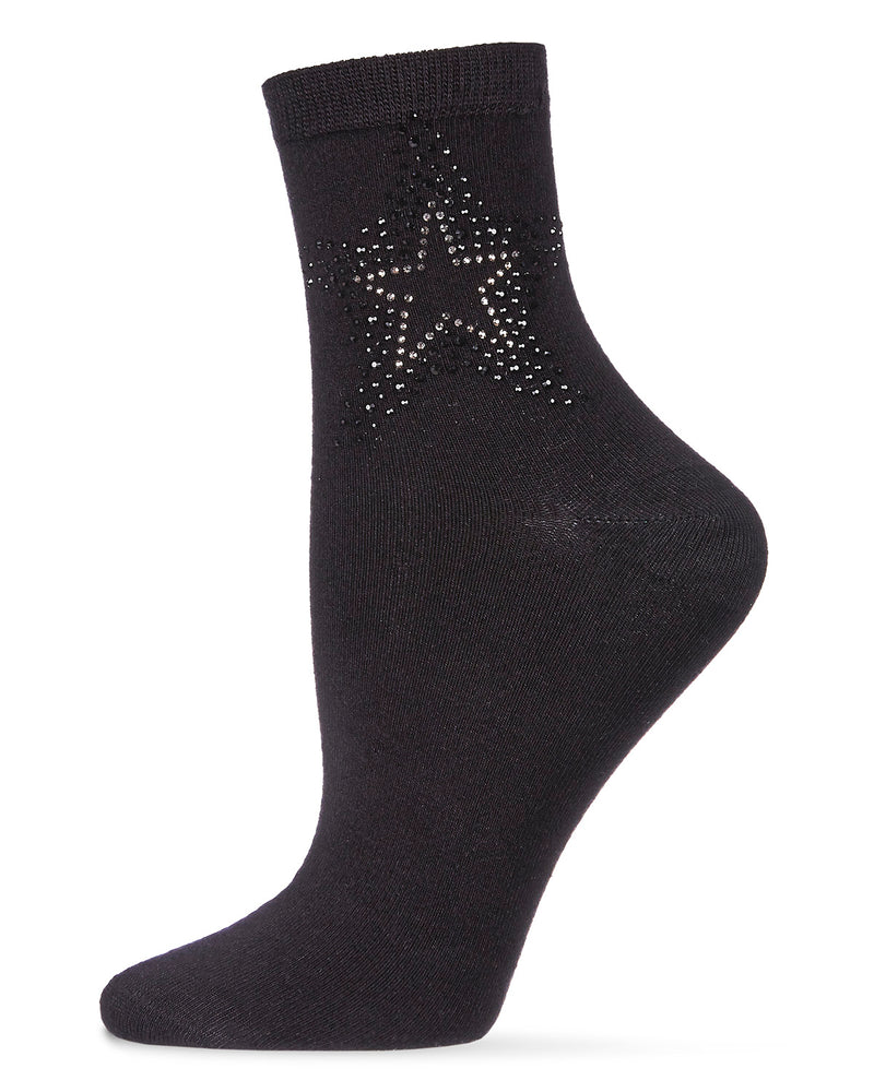 MeMoi Starstruck Rhinestone Anklet Socks