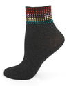 Women's Multicolor Rhinestone Cotton Blend Anklet Sock : Color: Dark Gray Heather