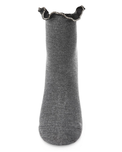 Women's Ring Around Fashion Ruffle Cuff Anklet Sock : Color: Gray Heather
