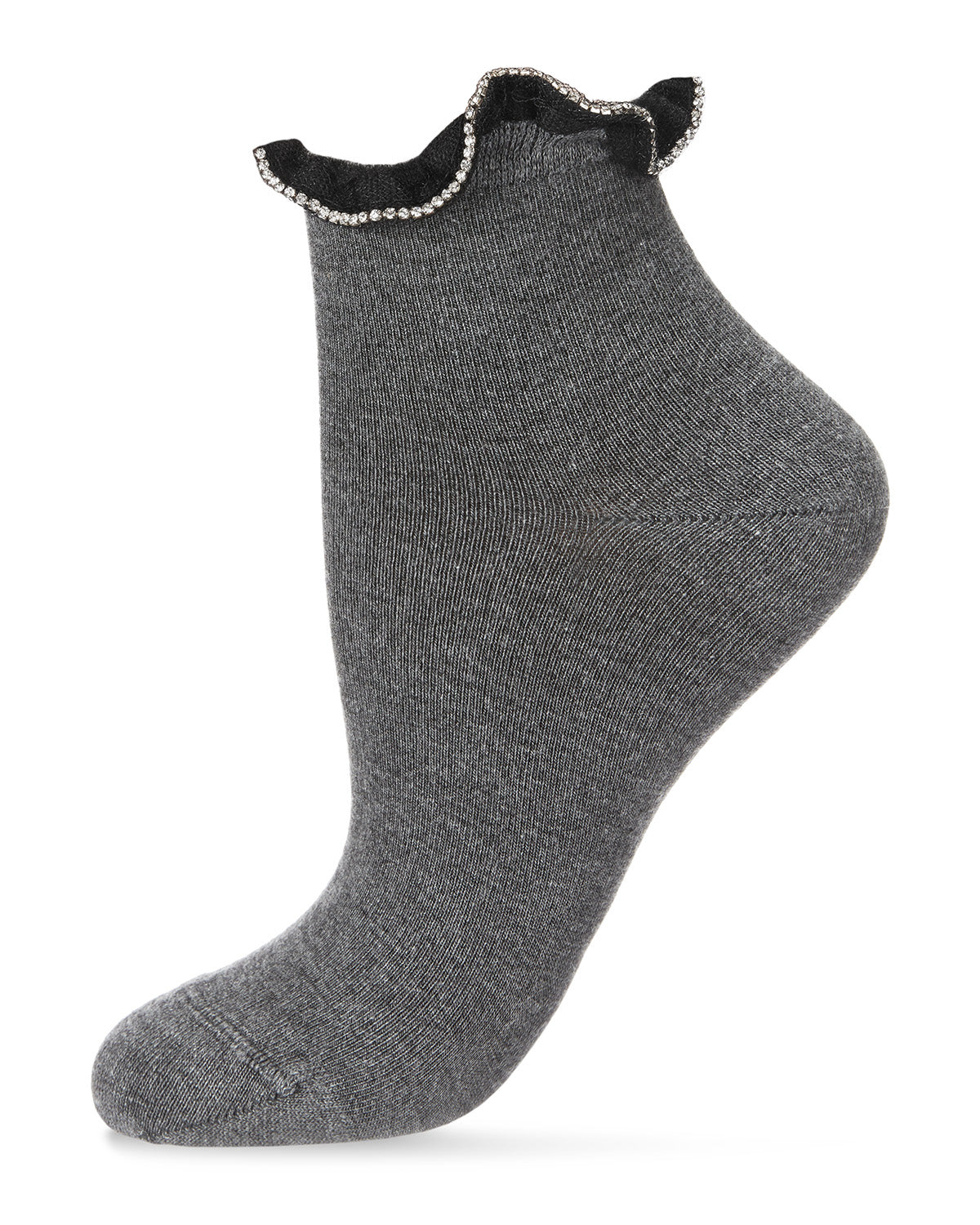 Women's Ring Around Fashion Ruffle Cuff Anklet Sock : Color: Gray Heather