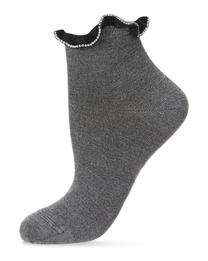 Women's Ring Around Fashion Ruffle Cuff Anklet Sock : Color: Gray Heather