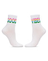 Women's Multicolor "Good Vibes" Positivity Anklet Sock : Color: White