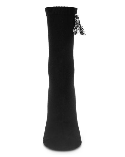 Women's Dream Bow Cotton Blend Crew Sock : Color: Black