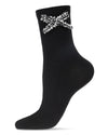 Women's Dream Bow Cotton Blend Crew Sock : Color: Black