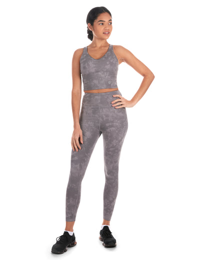 Women's Tie Dye Print Sports Bra with Removable Cups : Color: Gray