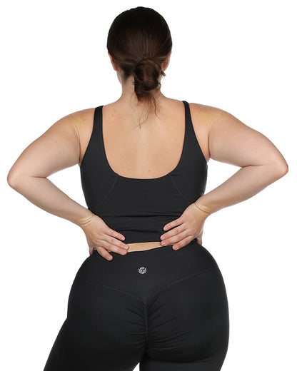 Women's Seamless Light Support Sports Bra with Removable Cups : Color: Black