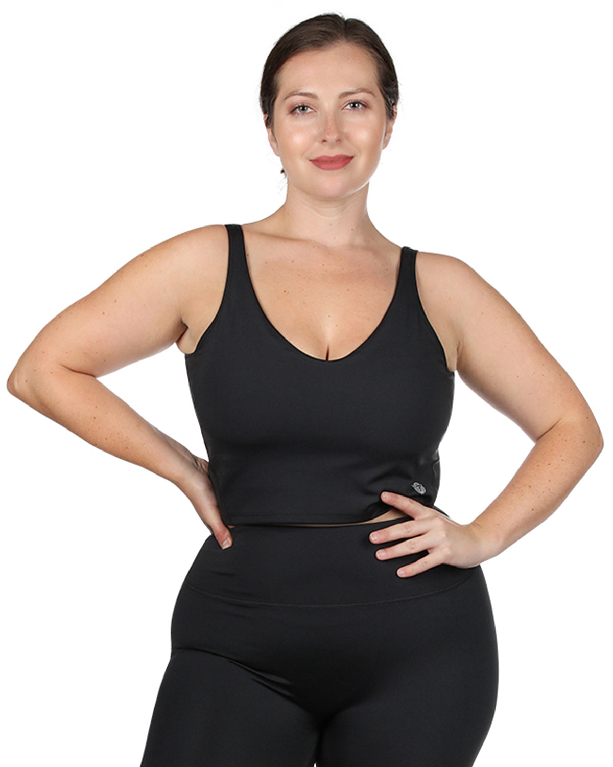 Women's Seamless Light Support Sports Bra with Removable Cups : Color: Black