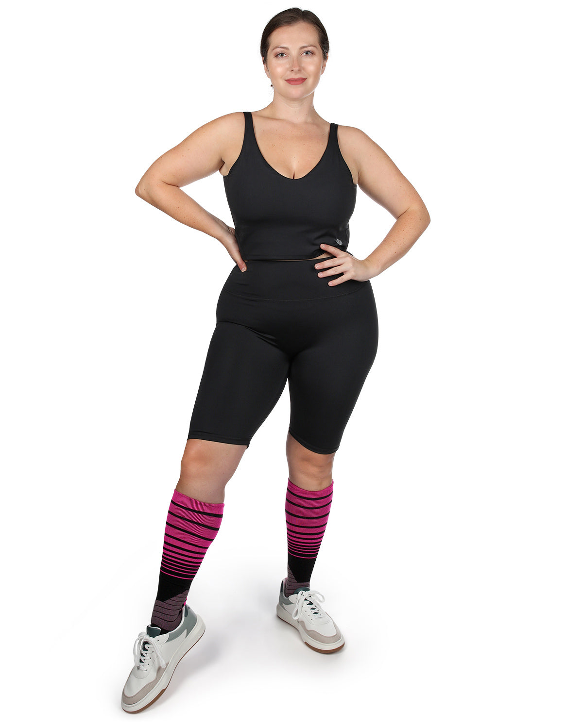 Women's Seamless Light Support Sports Bra with Removable Cups : Color: Black