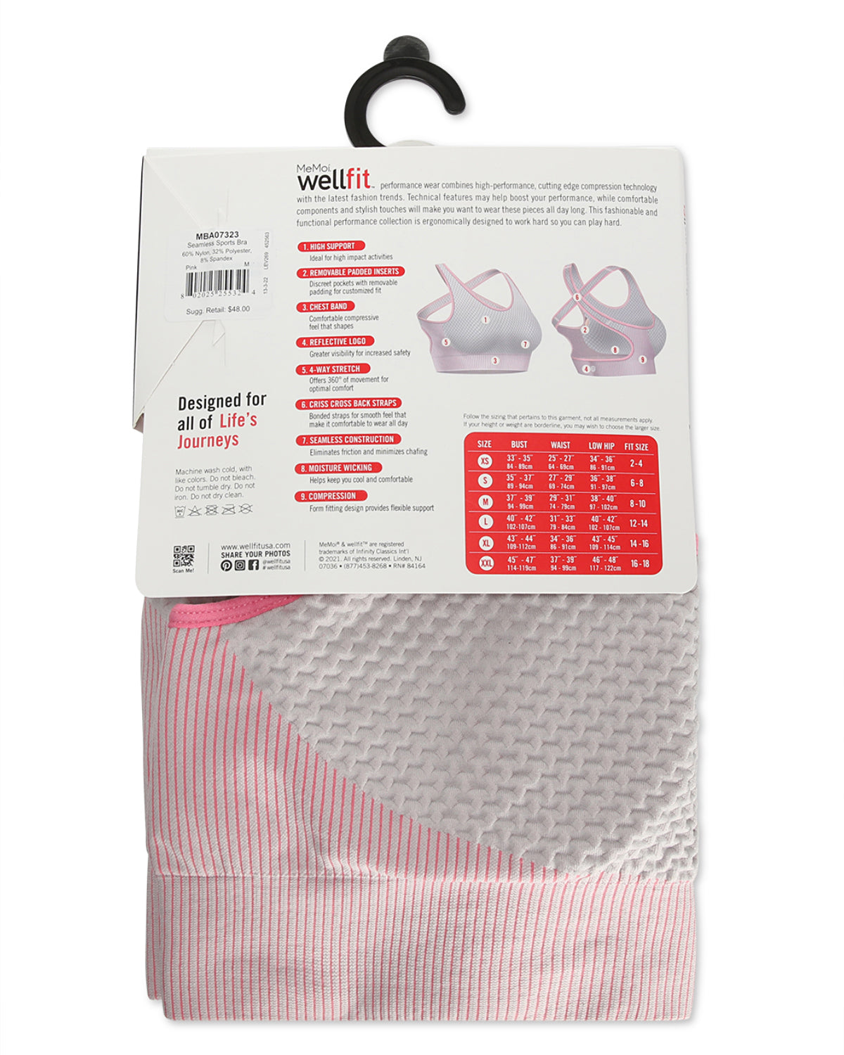 Women's Seamless Medium Impact Anti-Microbial Sports Bra : Color: Pink