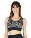 Women's Seamless Jacquard Sports Bra with Removable Cups : Color: Black