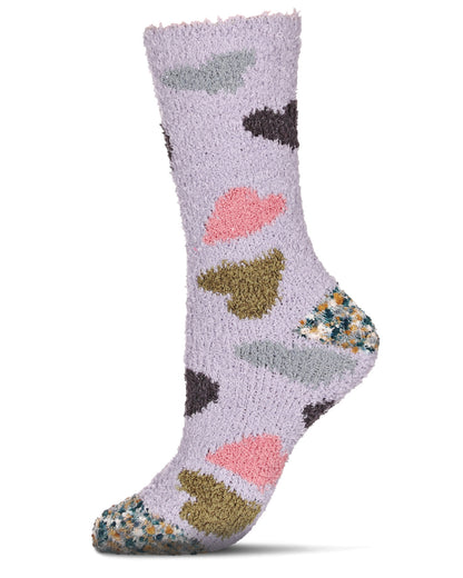 Women's Plenty 'O Hearts Multicolor Cozy Crew Socks : Color: Gull Gray