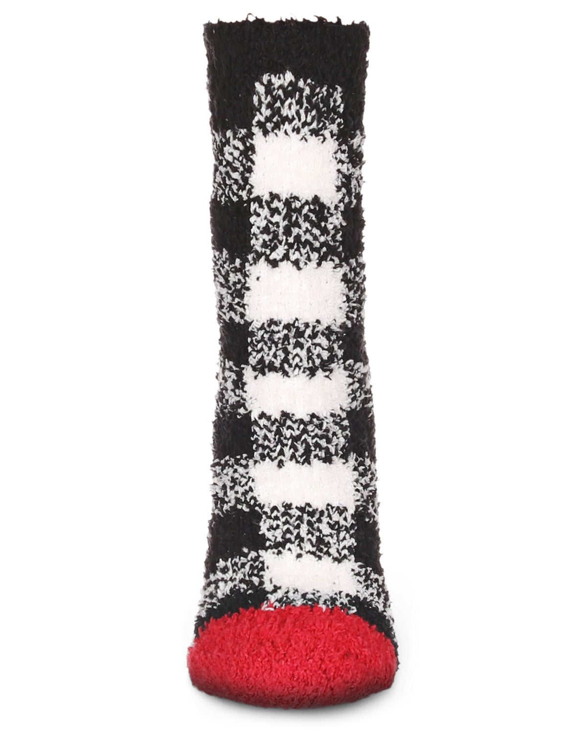 Women's Classic Buffalo Plaid Cozy Crew Socks : Color: Black