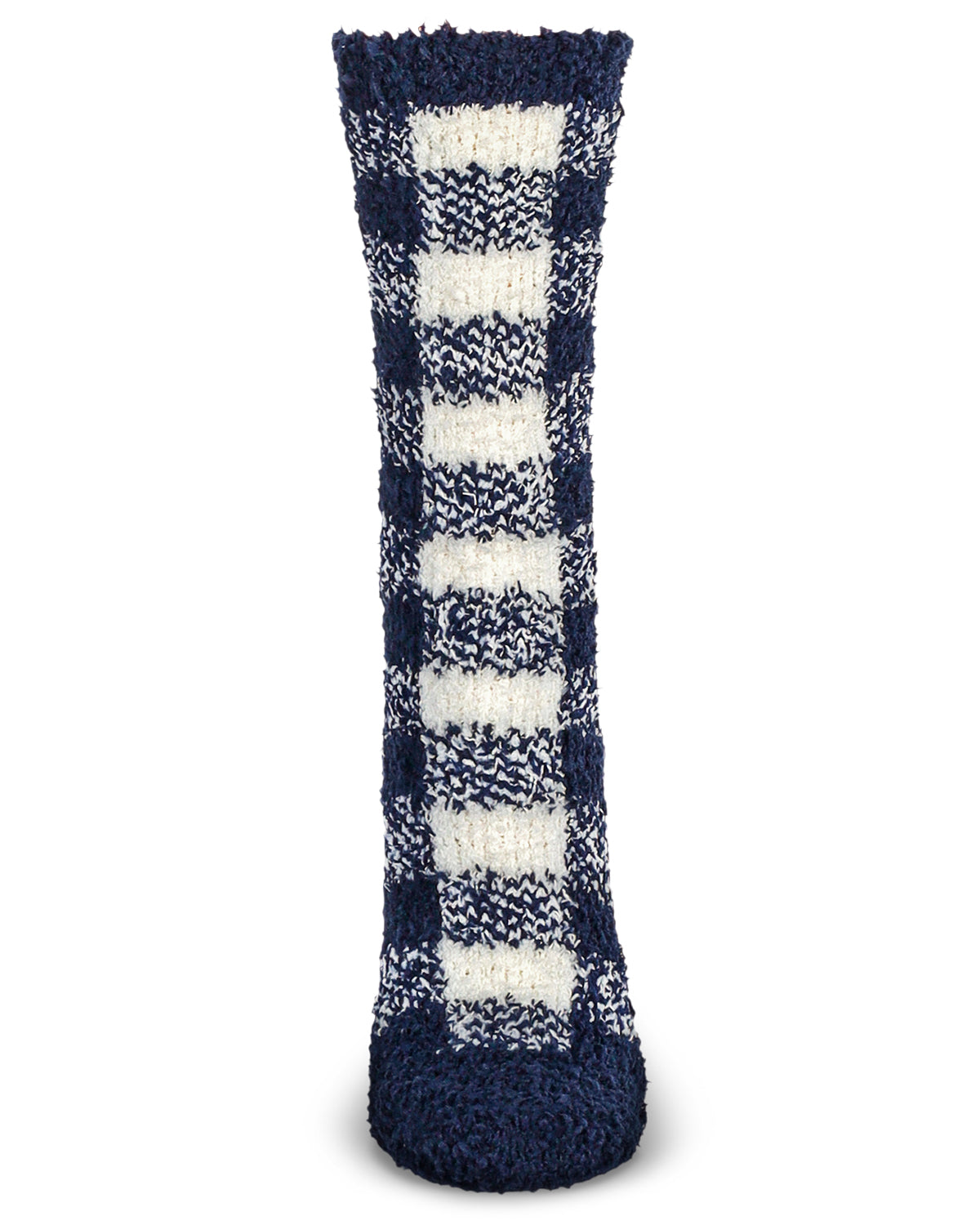 Women's Classic Buffalo Plaid Cozy Crew Socks : Color: Black