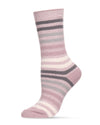 Women's Multicolor Stripe Buttersoft Cozy Crew Socks : Color: Violet