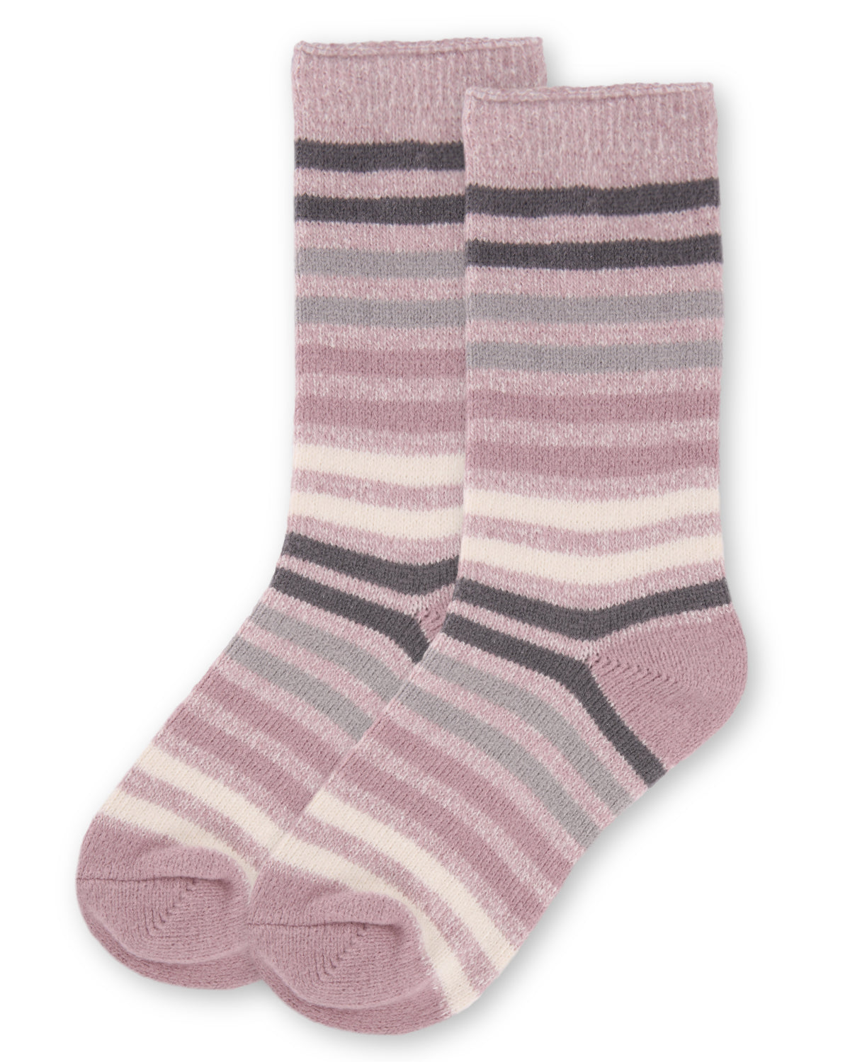 Women's Multicolor Stripe Buttersoft Cozy Crew Socks : Color: Violet