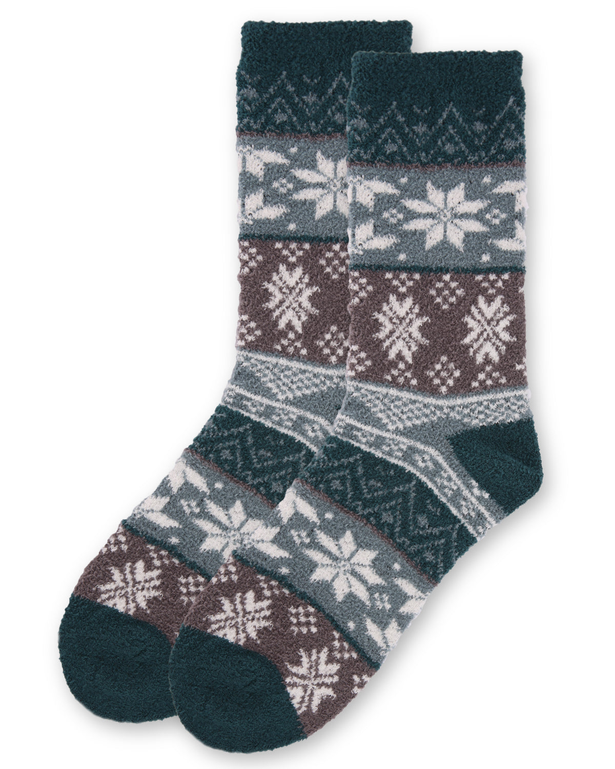 Women's Snowflake Fairisle Super Soft Cozy Crew Socks : Color: Violet