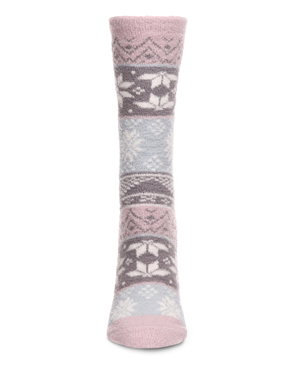 Women's Snowflake Fairisle Super Soft Cozy Crew Socks : Color: Violet