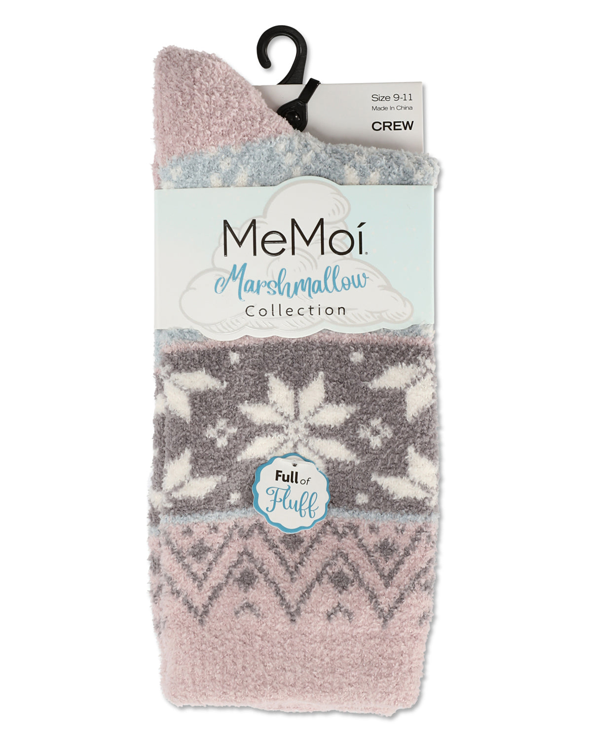 Women's Snowflake Fairisle Super Soft Cozy Crew Socks : Color: Violet