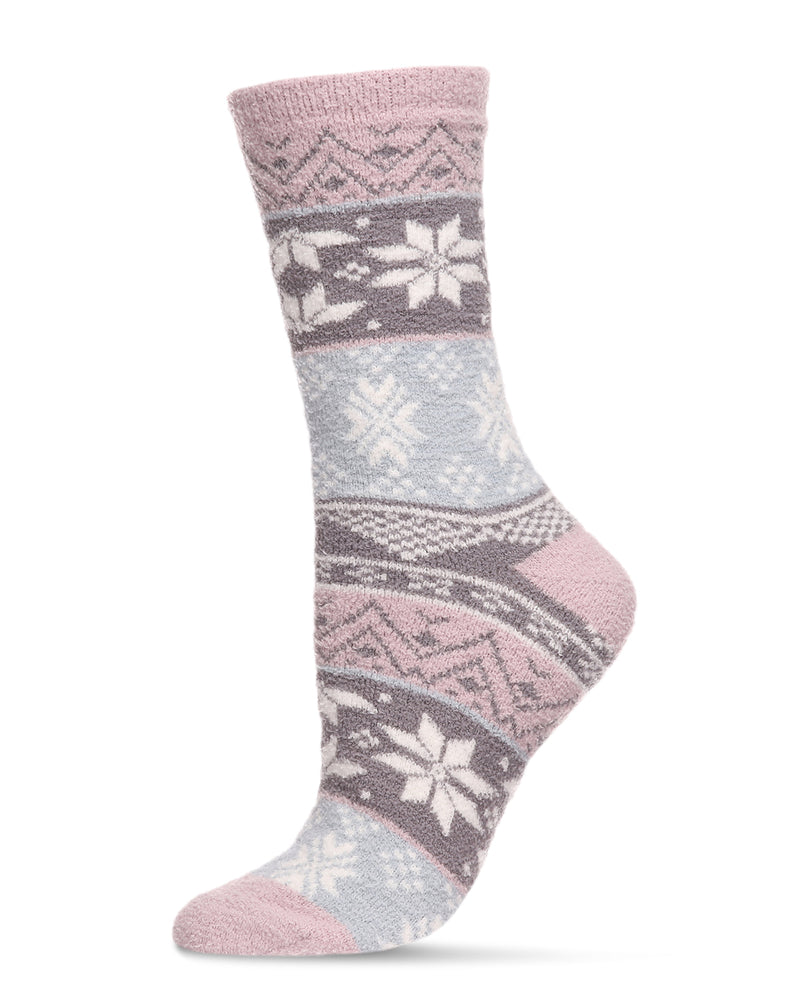 Women's Snowflake Fairisle Super Soft Cozy Crew Socks