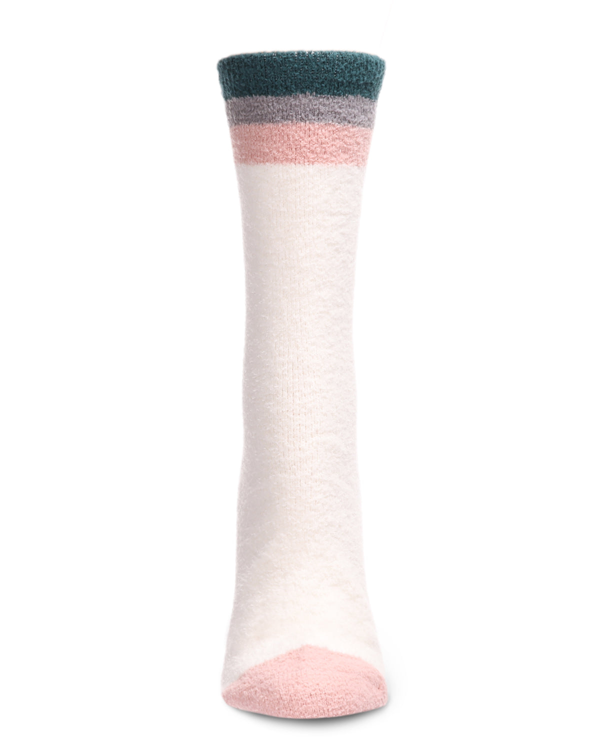 Women's Solid Retro Stripe Super Soft Cozy Crew Socks : Color: Black