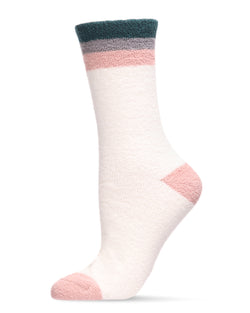 Women's Solid Retro Stripe Super Soft Cozy Crew Socks