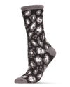 Women's Leopard Super Soft Cozy Crew Socks : Color: Black
