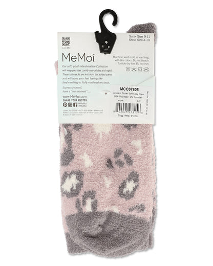 Women's Leopard Super Soft Cozy Crew Socks : Color: Black