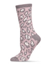 Women's Leopard Super Soft Cozy Crew Socks : Color: Violet