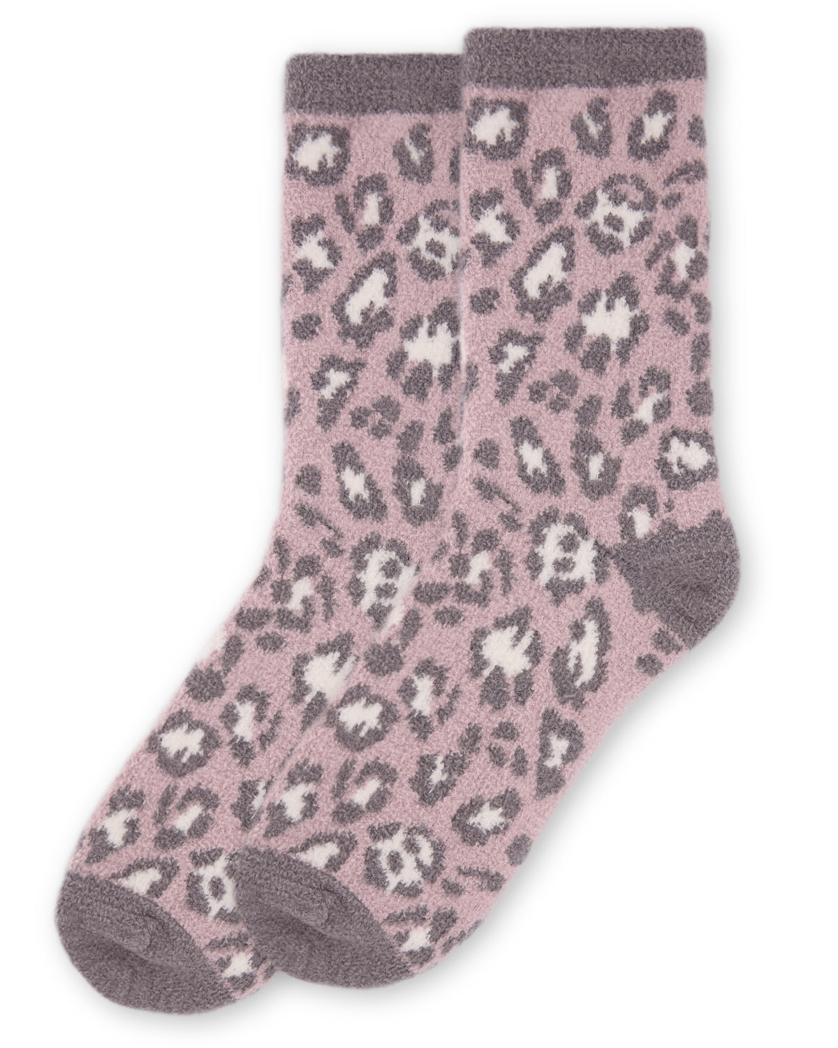 Women's Leopard Super Soft Cozy Crew Socks : Color: Black