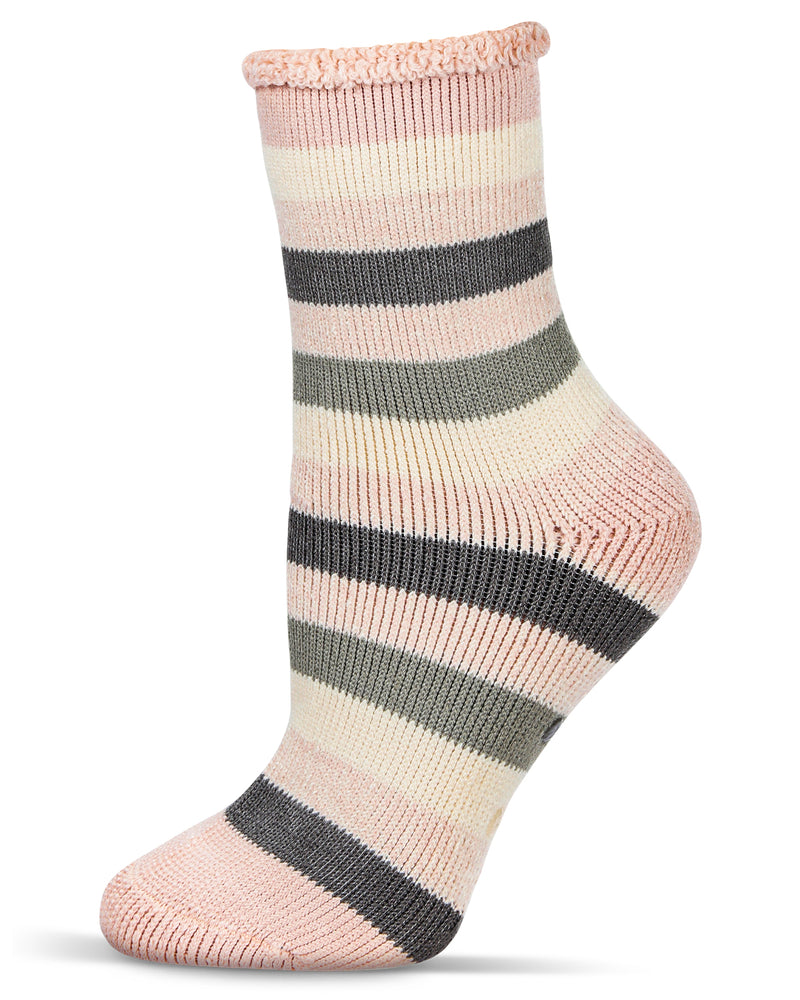 Women's Stripe Cozy Warm Thermal Crew Socks