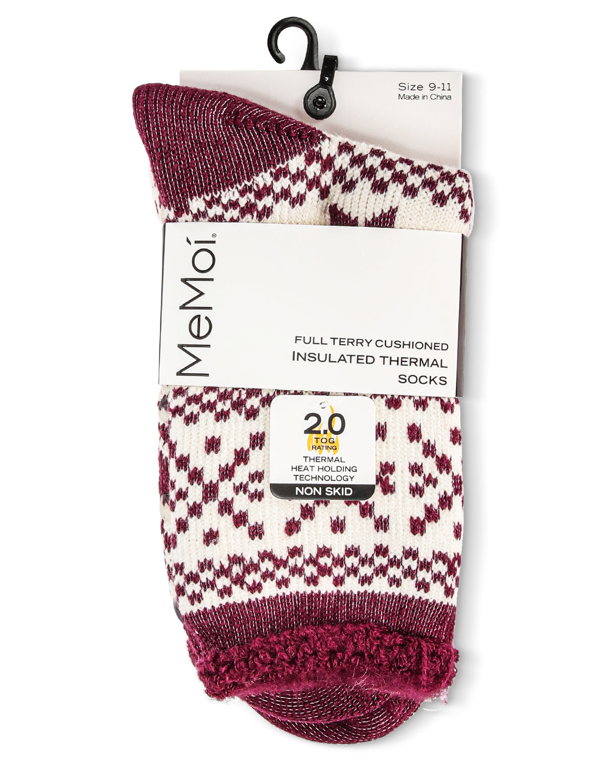 Women's Snowflake Fairisle Cozy Warm Thermal Crew Socks : Color: Mauve