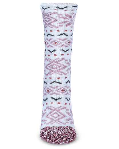 Women's Snowflake Buttersoft Plush Lined Crew Socks : Color: Mauve