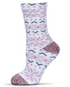 Women's Snowflake Buttersoft Plush Lined Crew Socks : Color: Mauve
