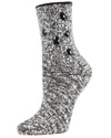 Women's Bejeweled for Joy Marl Combed Cotton Crew Sock : Color: Black