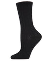 Women's Classic Cable Knit Vintage Style Crew Socks : Color: Black