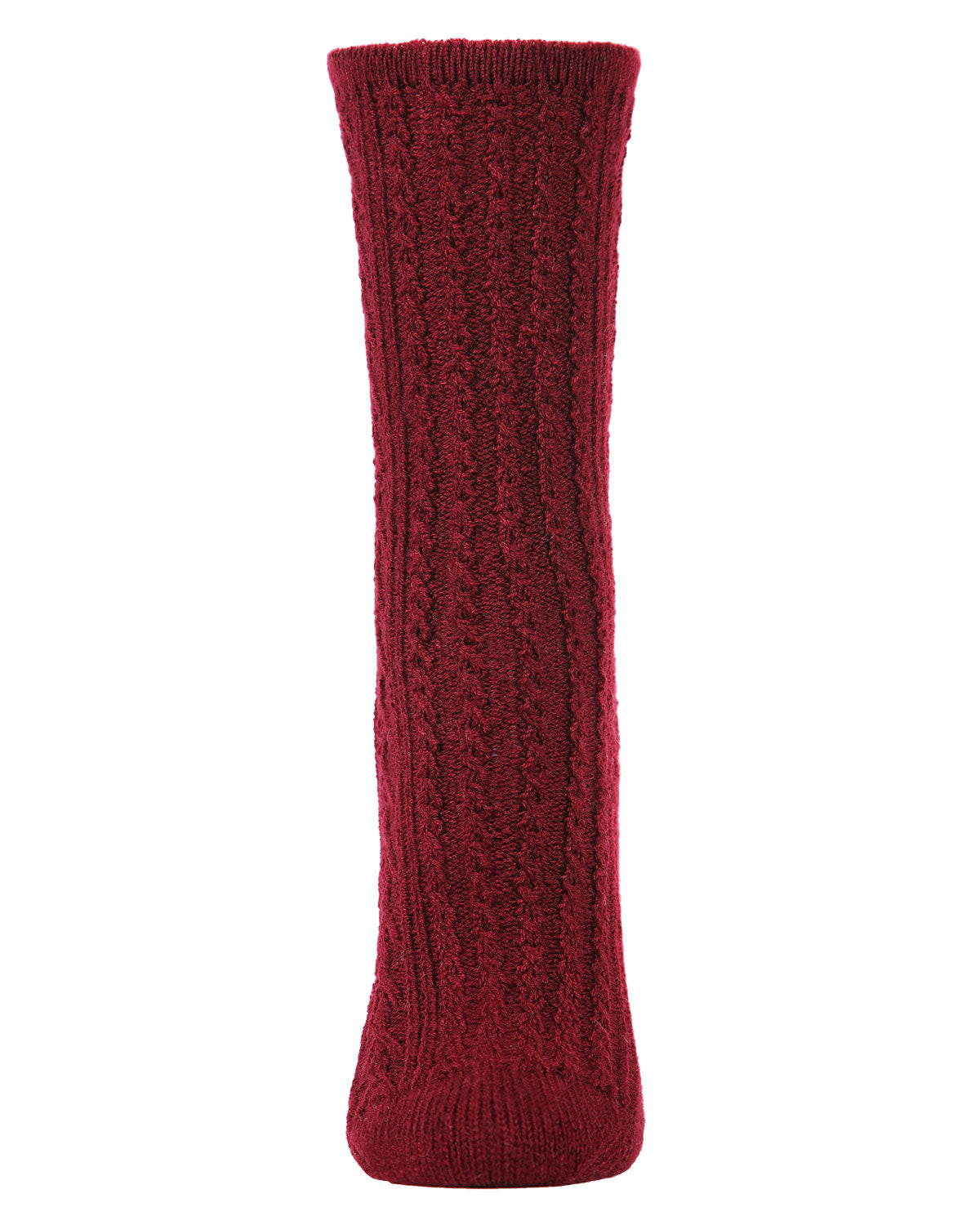 Women's Classic Cable Knit Vintage Style Crew Socks : Color: Gray Heather