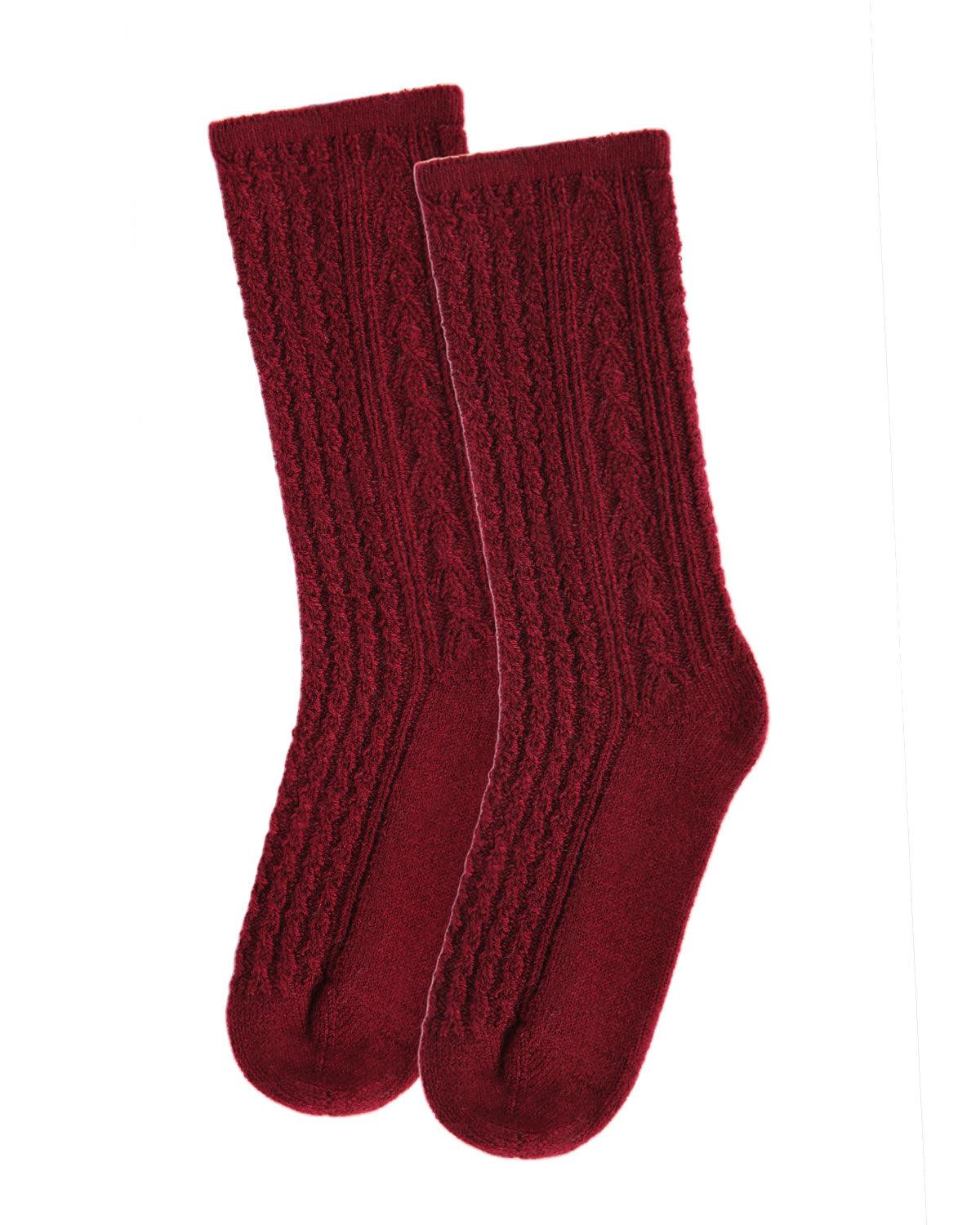 Women's Classic Cable Knit Vintage Style Crew Socks : Color: Gray Heather