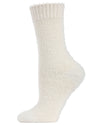 Women's Solid Plush Fuzzy Warm Crew Sock : Color: Ivory