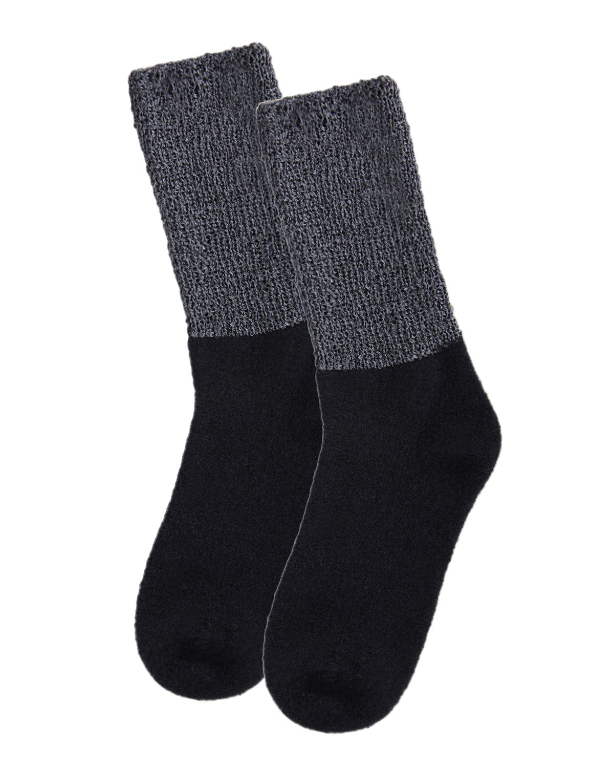 Women's Mod Net Lamb Two-Tone Crew Socks : Color: Black