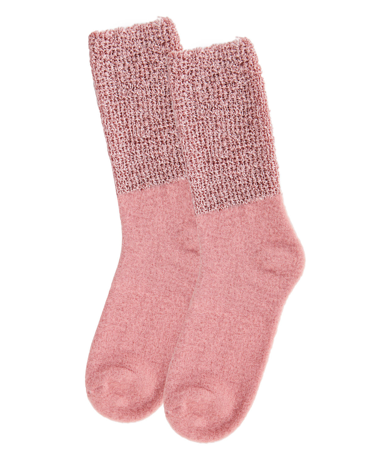 Women's Mod Net Lamb Two-Tone Crew Socks : Color: Black