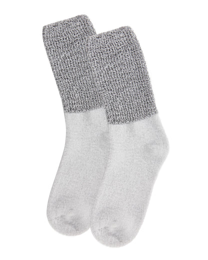 Women's Mod Net Lamb Two-Tone Crew Socks : Color: Black