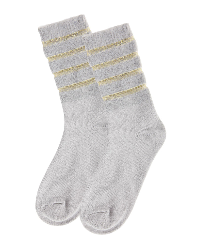 MeMoi Luxe Shimmer Striped Crew Socks