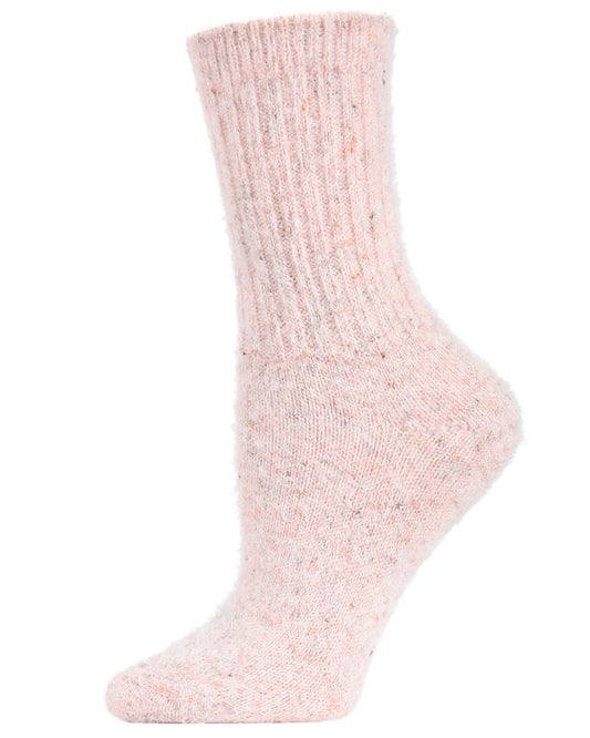 Women's Pretty Plush Glitter Crew Socks : Color: Pink